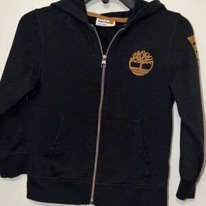 Timberland Kids Black Hoodie with Gold Logo